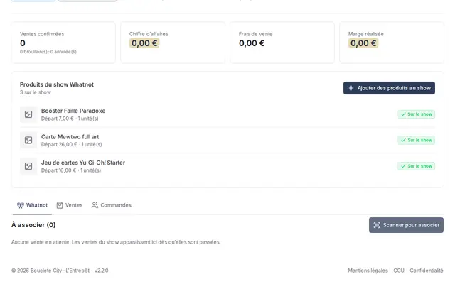 Capture de l’Entrepôt : vos produits envoyés sur vos shows